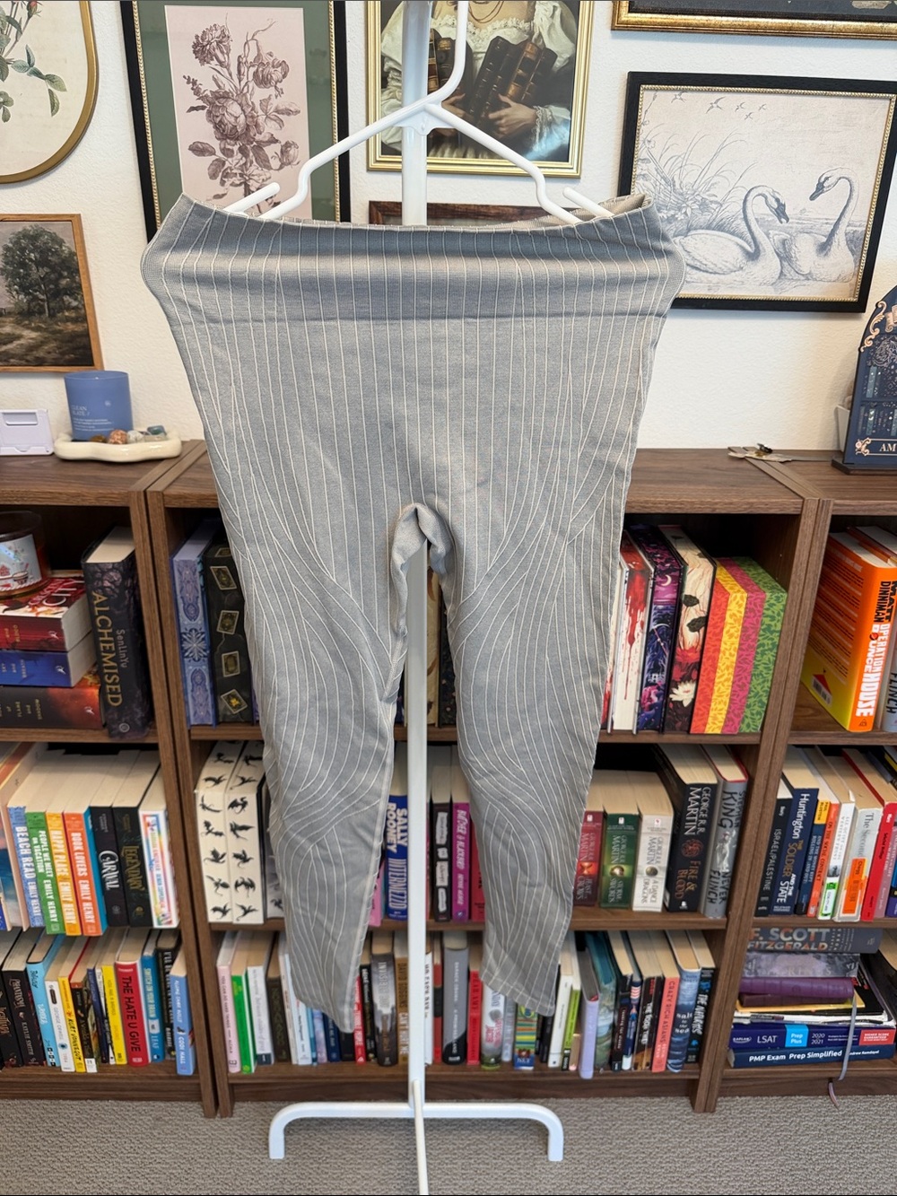Fabletics Gray Pinstripe Leggings